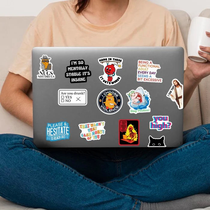 150 funny stickers for adults ，Suitable for bumpers, safety helmets, water bottles, colleagues, computers