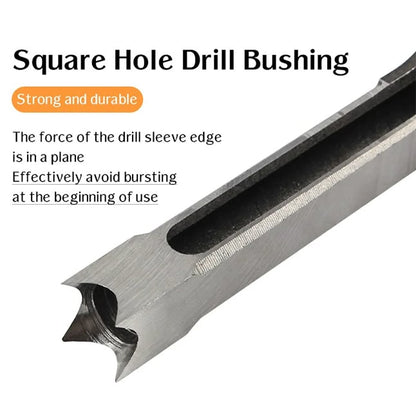 Square hole drill bit for woodworking